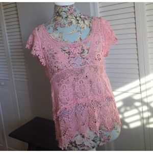 Sexy Fashion, Pink lace top.       #028 -0091
